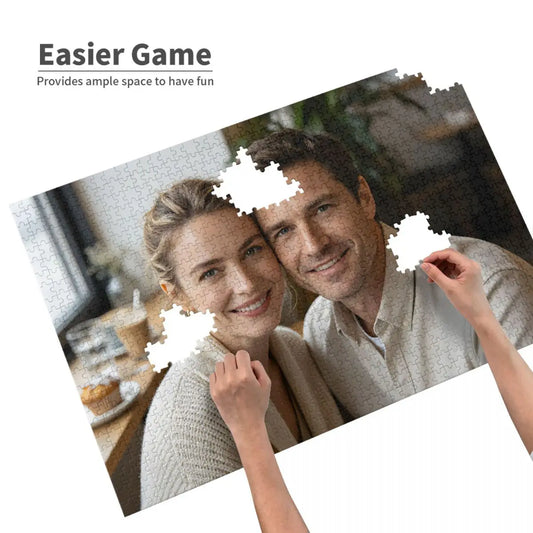Custom Photo Puzzle - Personalized Wooden Jigsaw Puzzle from Your Picture - Unique Gift for Couples, Anniversary, Family, Birthday