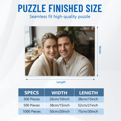 Custom Photo Puzzle - Personalized Wooden Jigsaw Puzzle from Your Picture - Unique Gift for Couples, Anniversary, Family, Birthday