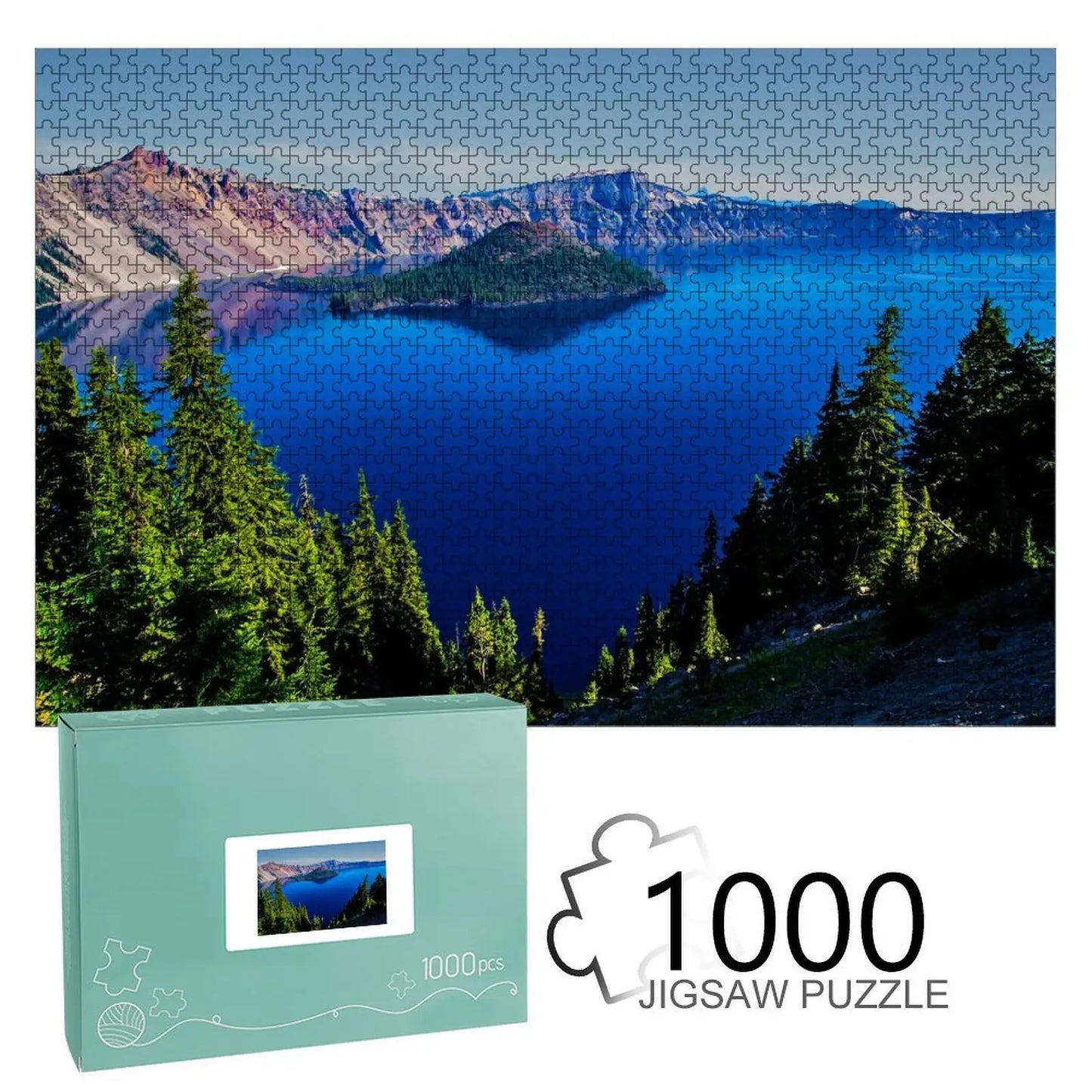 CUSYOU™: Crater Lake - Retro Snack Wood Puzzle (1000 Pieces)