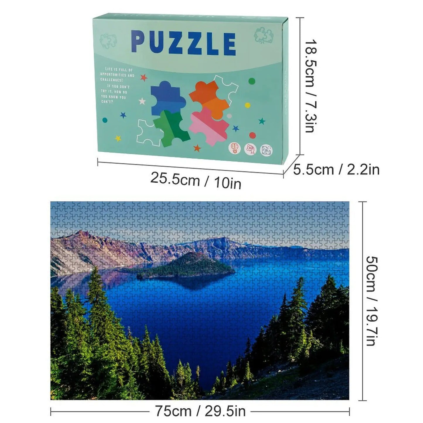 CUSYOU™: Crater Lake - Retro Snack Wood Puzzle (1000 Pieces)