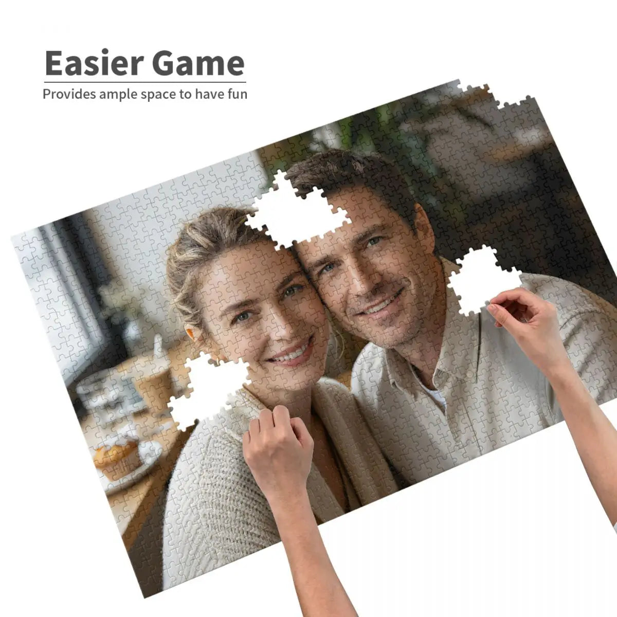 Custom Photo Puzzle - Personalized Wooden Jigsaw Puzzle from Your Picture - Unique Gift for Couples, Anniversary, Family, Birthday