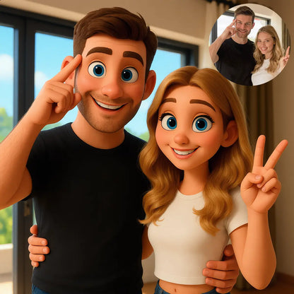 Pixar Style Portrait from Photo, Couple, Family, Pet Gift, Animated Style Portraits, Digital 3D Portrait, Gift, Digital Pixar Art