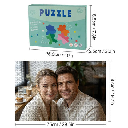 Custom Photo Puzzle - Personalized Wooden Jigsaw Puzzle from Your Picture - Unique Gift for Couples, Anniversary, Family, Birthday