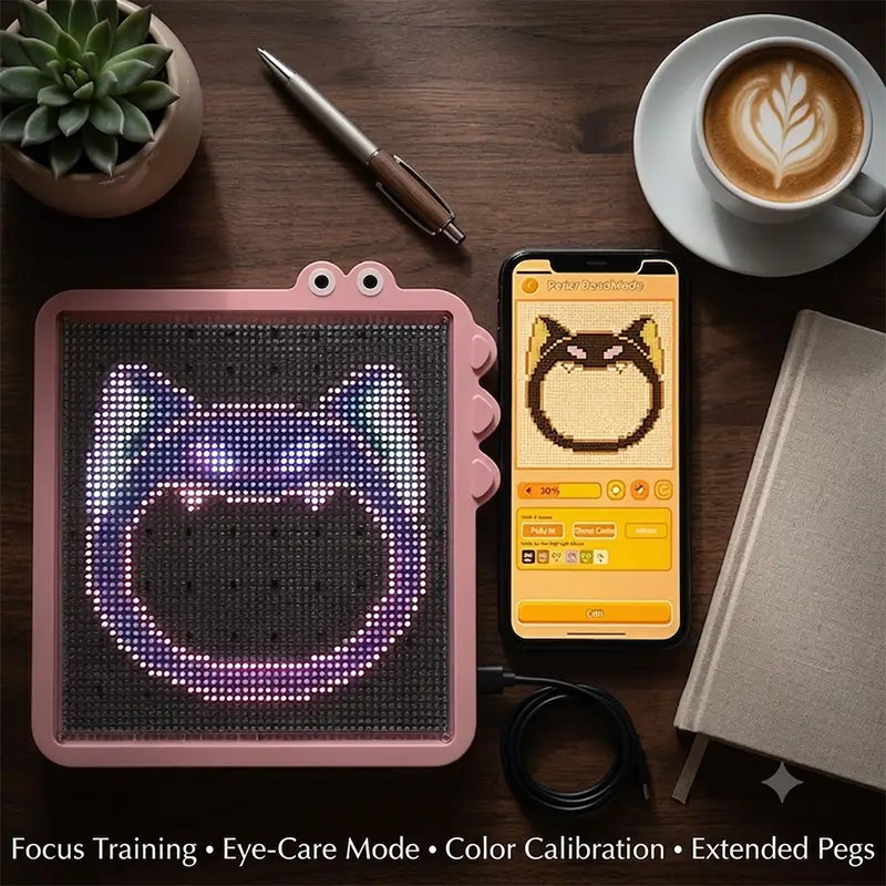 Smart LED Bead Pixel Art Board for DIY Perler Beads