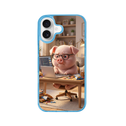 The Overworked Night-Shift Pig Phone Case for iPhone 17