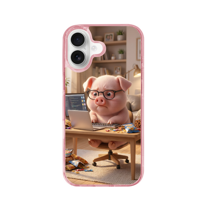 The Overworked Night-Shift Pig Phone Case for iPhone 17