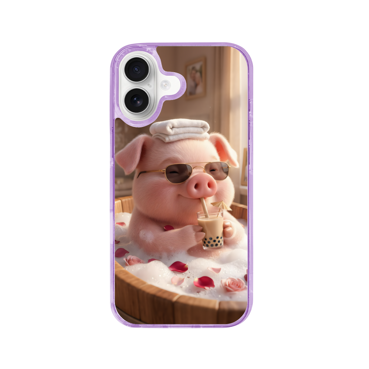 The Spa-Loving Boss Pig Phone Case for iPhone 17