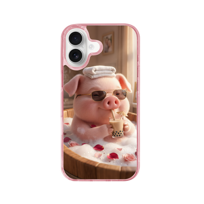 The Spa-Loving Boss Pig Phone Case for iPhone 17
