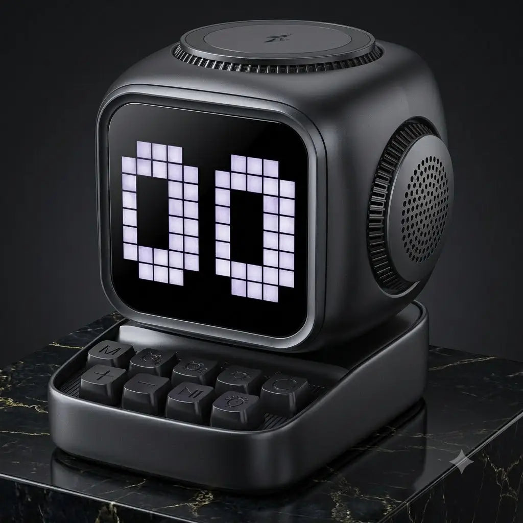 CUSYOU Zenith Station: 5-in-1 Mag-Safe Charging Hub, Hi-Fi Bluetooth Speaker & Sleep Therapy Alarm Clock